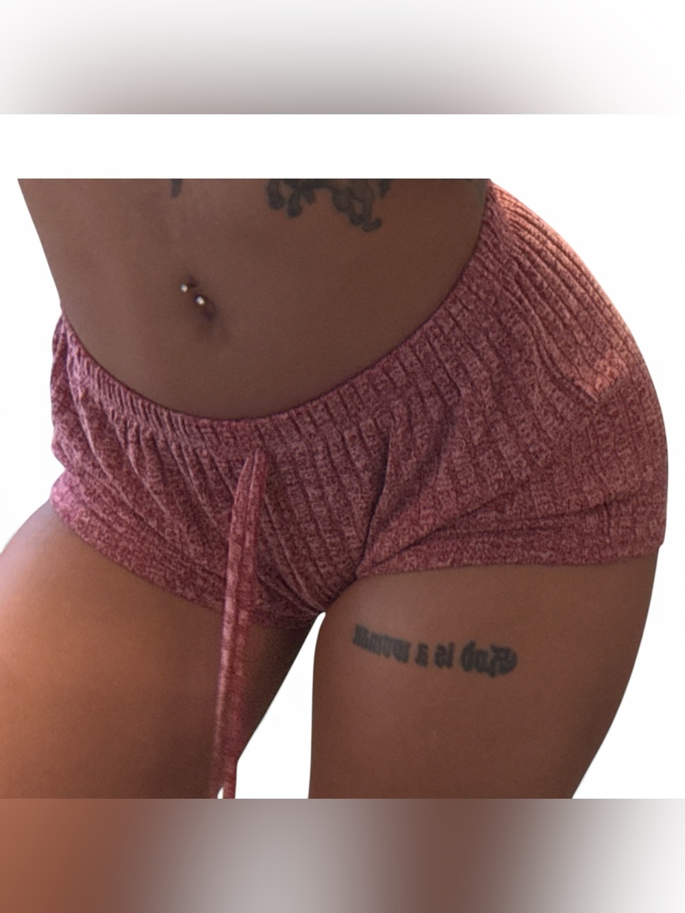 Cozy Ribbed Lounge Shorts - Dusty Rose